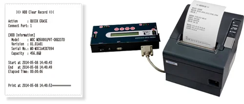 Log Report printer - u-reach tp400sas draagbaar sas sata eraser dod wissen harddisk ssd