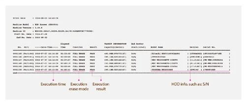 Log Report - u-reach sa250 portable sas sata duplicator data log function